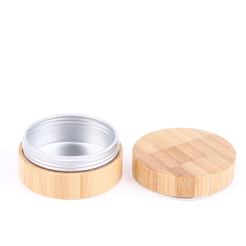 Reusable Sealing Cosmetic Container Portable Waterproof Cream Bottle Bamboo Aluminum Multifunction Empty Balm Box Women