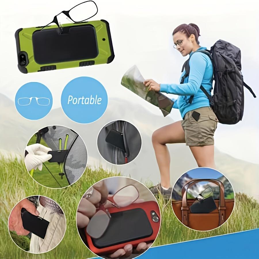 Portable Reading Glasses Legless Nose Clip Reading Glasses Glasses Case Can Stick On Mobile Phone Easy To Carry