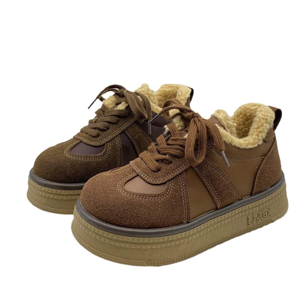 Γυναικεία Χειμερινά Παπούτσια από Βαμβάκι με Χοντρή Σόλα Ρετρό Αυξητικού Ύψους Επενδεδυμένα Casual Ζεστά Μποτάκια Χιονιού μέχρι τον Αστράγαλο