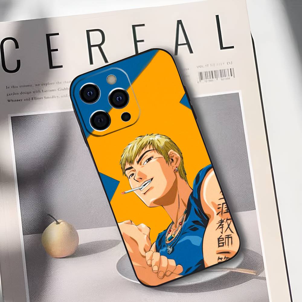 GTO-Onizuka T-Teacher Soft Silicone Phone Case for iPhone 17/16/15/14/13/12/11/Plus/Pro/Max/Plus/XS Black Color