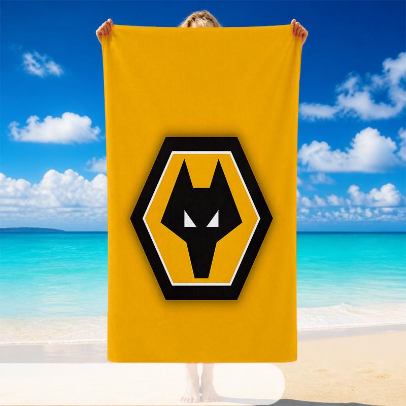 Quick Dry Beach Towel Wolverhampton Wanderers Pattern, Lightweight Absorbent Towel for Pool Beach Vacation Use