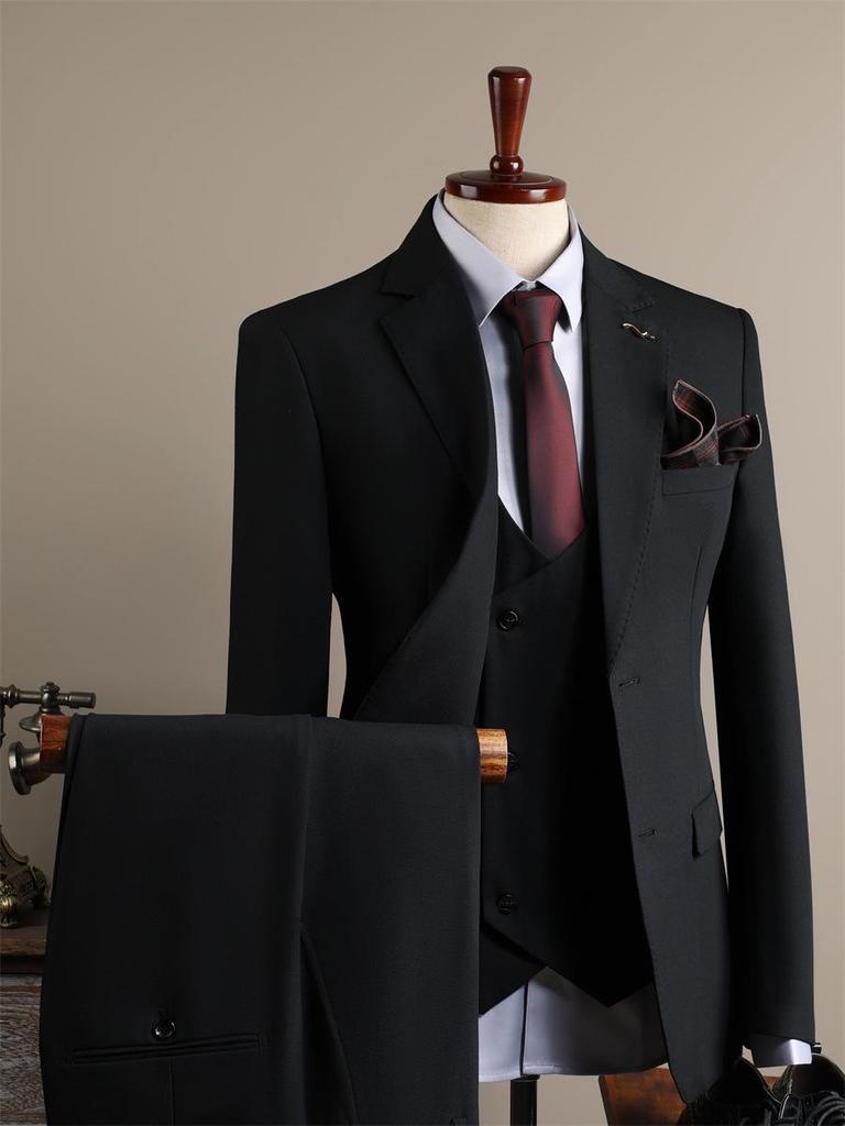 Men's Slim Fit British-Style Formal Suit - Korean Trendy Business Attire