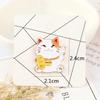 Fortune Cat Brooch Cat Badge Cartoon Mini Accessories Ins Tide Brand Spring Festival Gift Creative New Year Badge