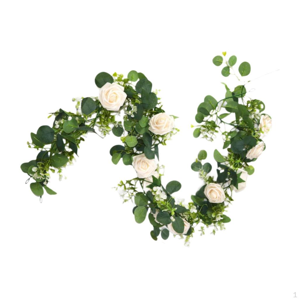 Artificial Green Leaves Vines Eucalyptus Garland Fake Faux Rose Vine