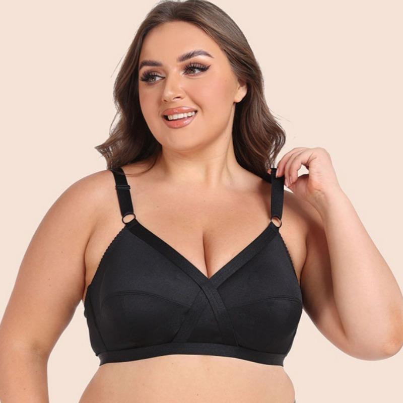 European and American Satin Ultra-thin Large Size Bra Full Cup French Style Without Steel Ring Underwear