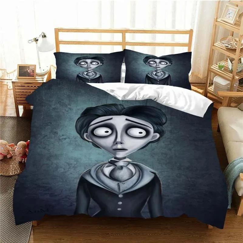 Love Animated Film Corpse Bride Bedding Set Single/Twin King Duvet Cover Home Bedroom Decor Bedspread Pillow Cover