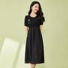 Women's Casual Commuter Elegant Mid-length Short Sleeve Dress