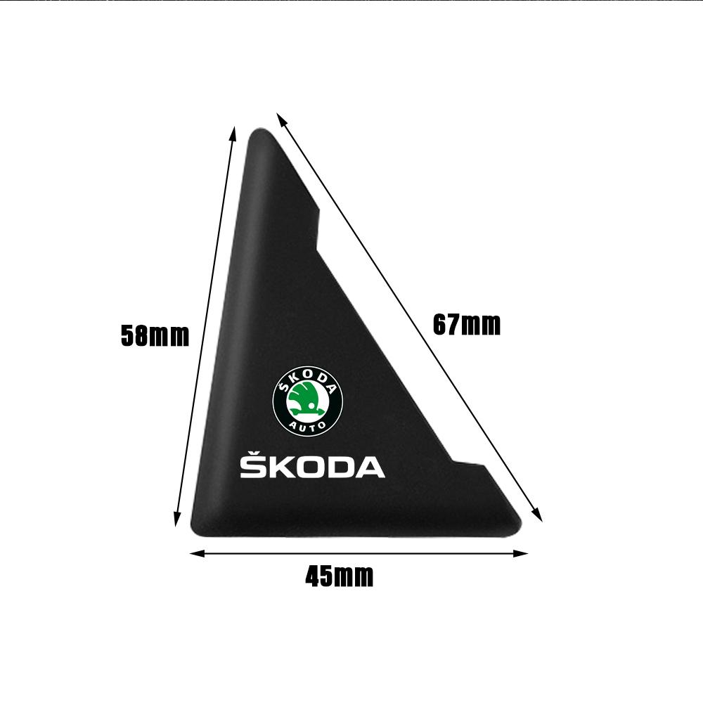 QYSK1 2pcs Silicone Car Door Corner Cover Auto Anti-collision Protection Sticker For Skoda Kodiaq Octavia Fabia Karoq Enyaq Kamiq Yeti