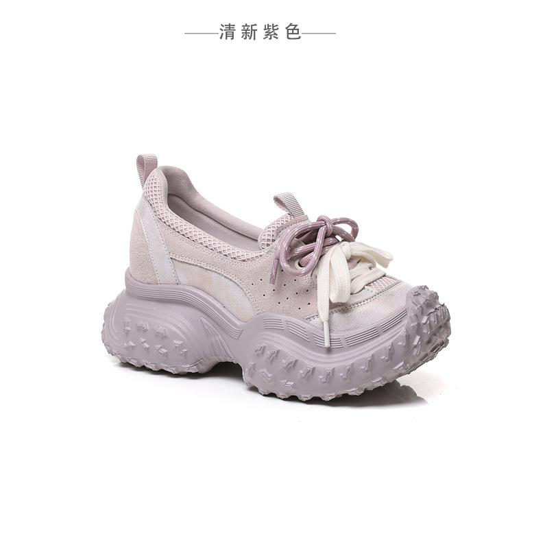 

Thick-soled dad shoes women s 2025 new spring heightening casual sports shoes show small feet, low-top thick-soled versatile 39 фиолетовый