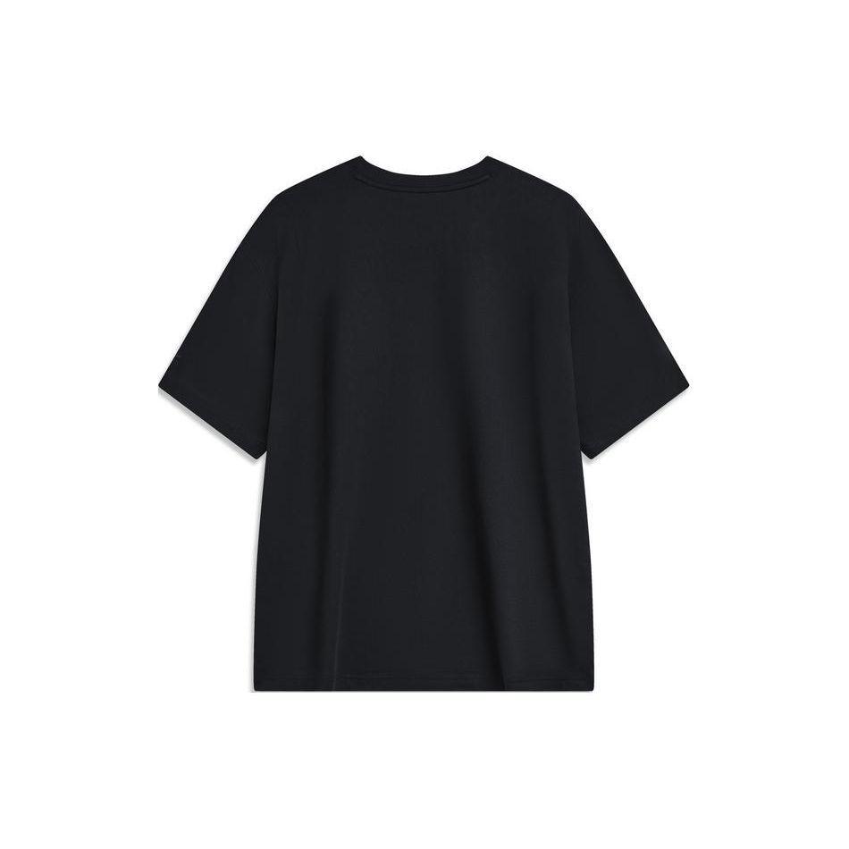 Li Ning Sports Fashion Series High Street American Retro Letter Print Round Neck Soft Comfortable Casual Short Sleeve T-Shirt Unisex Tops AHSU695-9