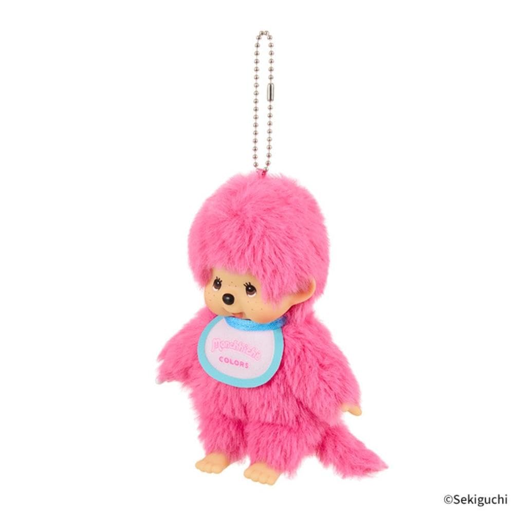 Monchichi COLORS Keychain Plush Berry Pink [Sekiguchi] Toy,