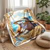 Strawberry Garden Pattern Theme Blanket Lightweight Warm Flannel Blanket Decorative Throw Blanket for Home Decoration