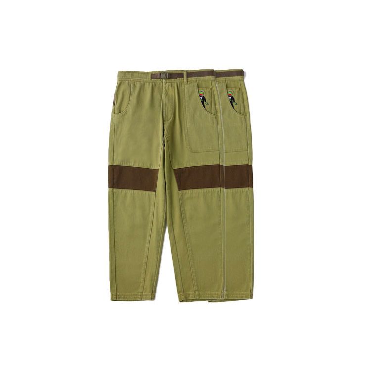 Li Ning X Disney Muppets Comet Series Cartoon Print Washed Straight Casual Pants Unisex pants Army-Green AKXR463-1