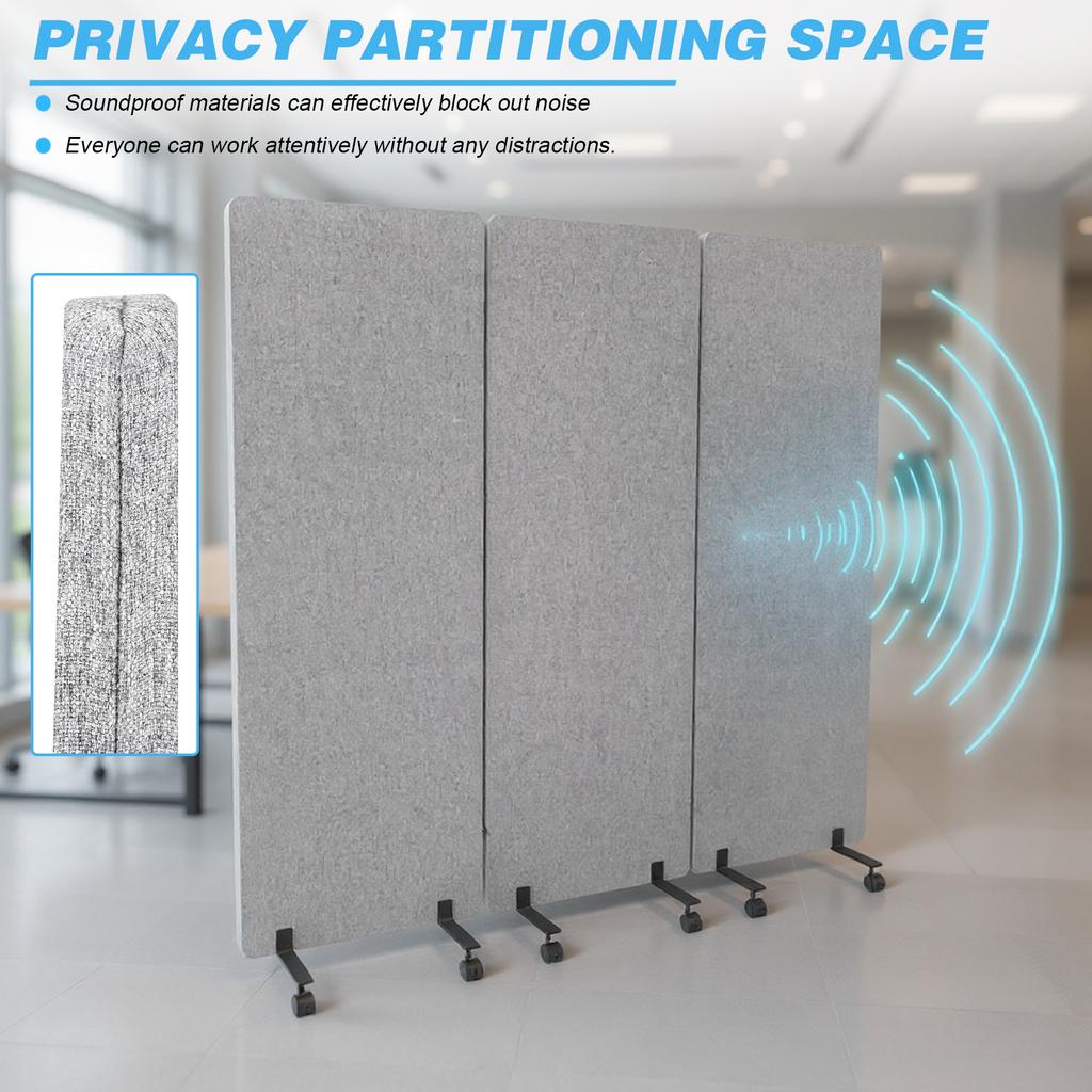 3-Panels Freestanding Partition Room Dividers New Folding Room Divider Folding Portable Partition Screens for Dorm Studio Office