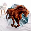 1pc Ocean Horse Automatic Folding Umbrella Portable Collapsible 8-Rib Umbrella for All Seasons, Casual Outdoor Accessory, B61