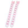 1 Paar Mädchen Schwarz Süß Niedlich Rosa Y2K Harajuku Lolita Oberschenkelhohe Strümpfe Mädchen Knochen Schleife Socken Streetwear