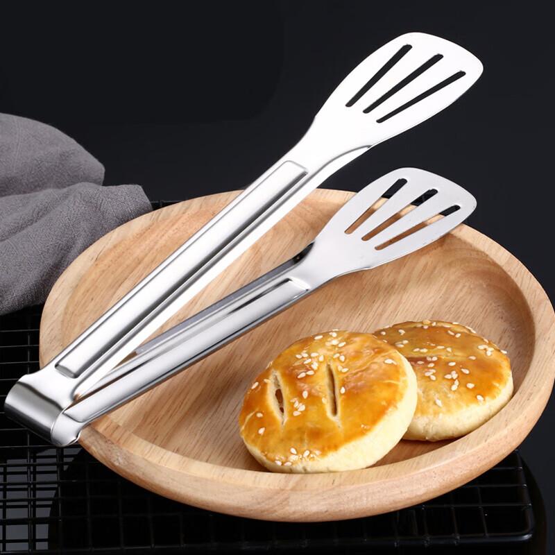 Jinghuisichuang Korean 304 Stainless Steel Food Tongs, Kitchen Steak Tongs, Barbecue Tongs, Long Meat Tongs