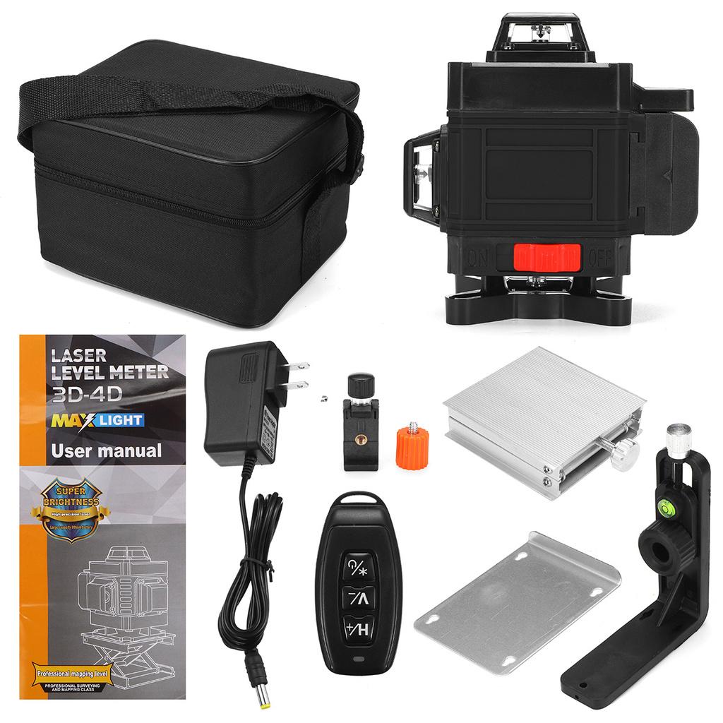 16/12 Lines Laser Level Laser Self-leveling Green Powerful Beam 4D 360 Horizontal&Vertical Measure Tool Green Beam Laser Levels AC 110-240V