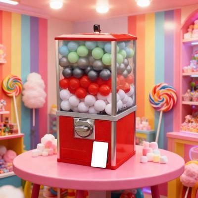 Square Gachapon Machine with 45 Bouncing Balls - Desktop Claw Machine and Event Lottery Prop
