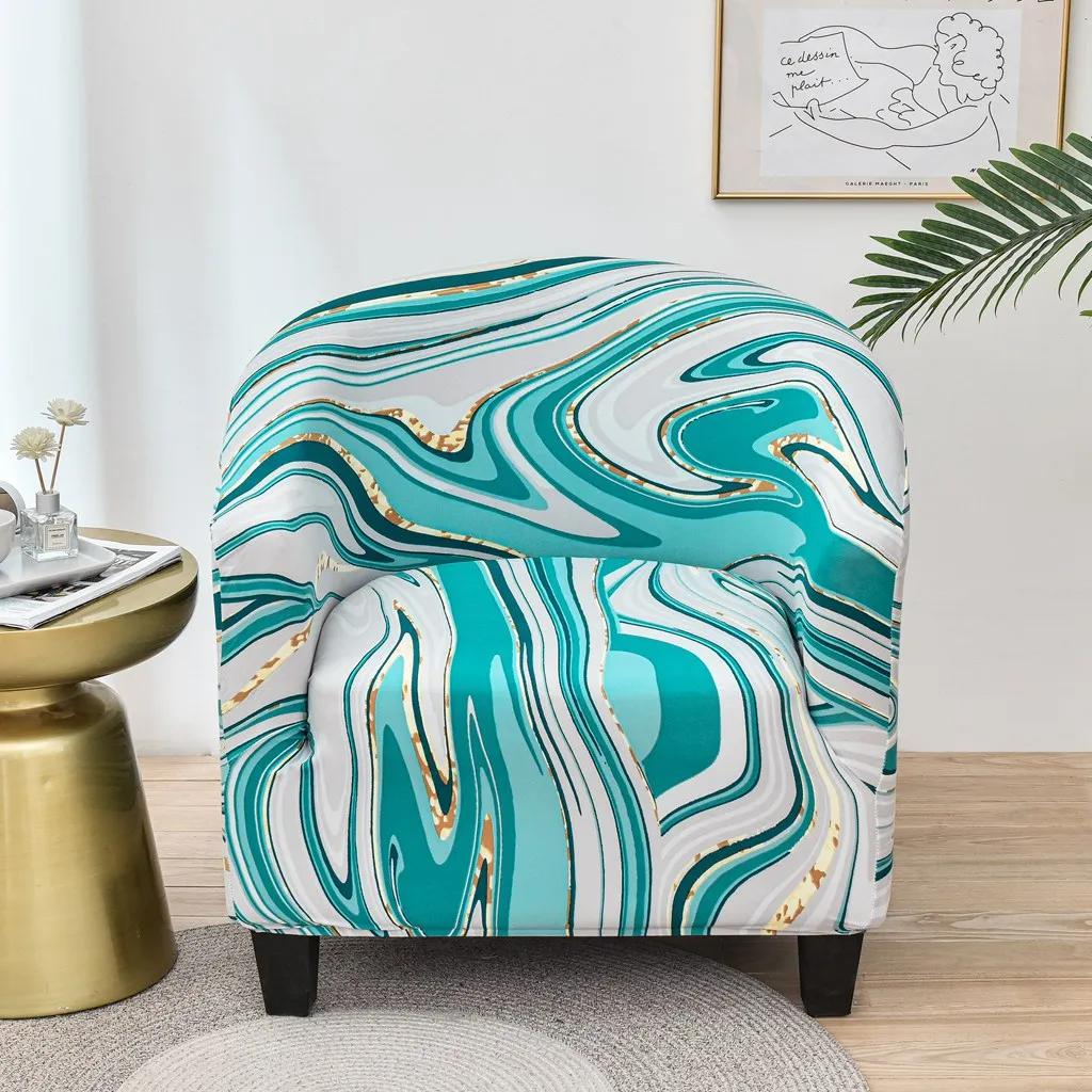 Tub Sofa Cover Stretch Sofa Club Chair Cover Elastic Study Printed  Armrest  Chair Cover for Bar