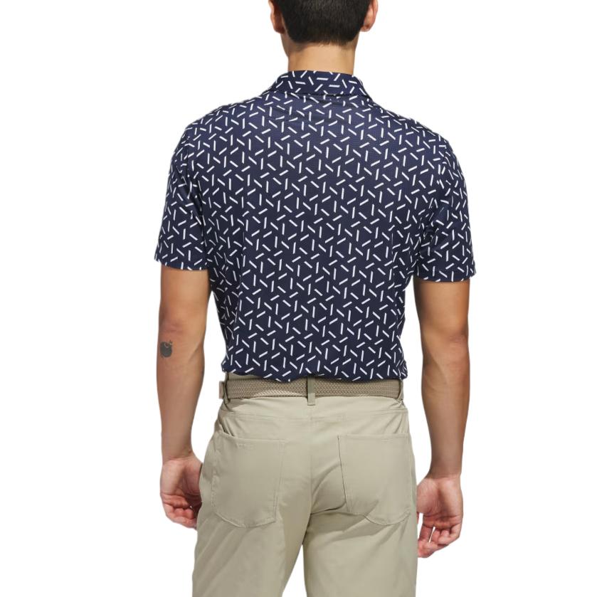 adidas Ultimate365 Mesh Print Moisture-Wicking Button Short Sleeve Golf Shirt Men Shirts KC3532