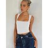 Women Y2k Sexy Casual Square Neck Slim Fit Sleeveless Cropped Tank Top