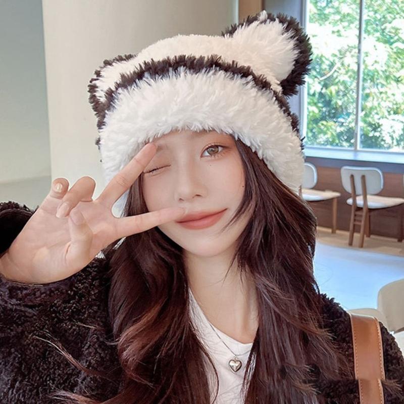 Mädchen Bärenmütze Y2K Fellohren Mütze Felliger Bär Geschenke Warme Wintermütze Erwachsene Kinder Fellohren Winter Foto-Requisiten