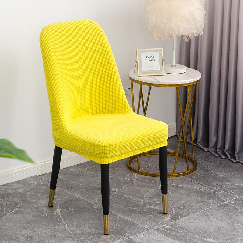 Wedding Banquet Household Folding Chair Cover Thickened Mesh Corn Fleece Half Pack Curved Elastic Chair Cover