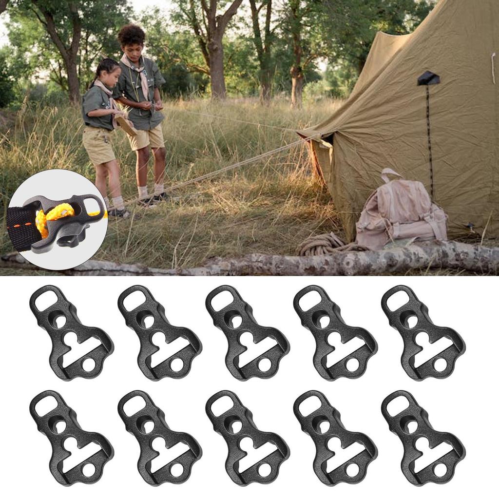 10Pcs Tent Guyline Wind Rope Buckle Cord Guyline Runners Guy Rope Tensioners Tent Guy Line Adjuster Stopper Tightener