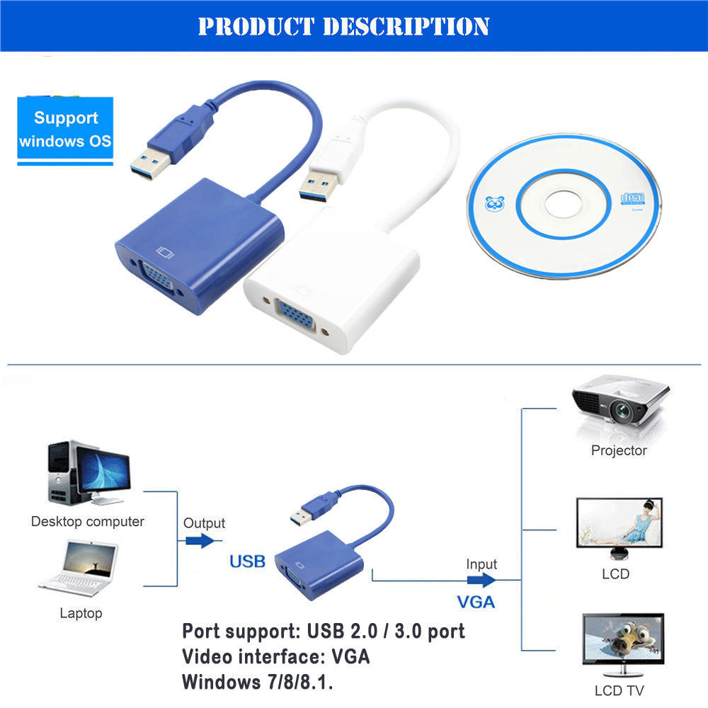 Buy USB 3.0 To VGA MultiDisplay Adapter Converter External Video