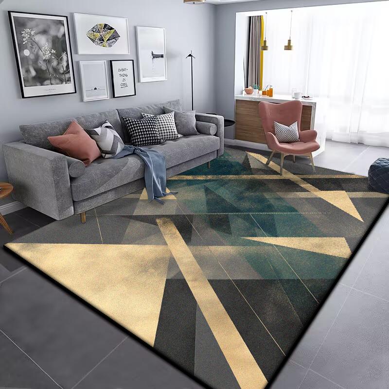 

Серый Геометрический Ковер для Гостиной Современная Роскошная Декорация Домашние Ковры для Спальни Большой Размер Нескользящий Легкая Чистка Напольный Коврик 60*90cm