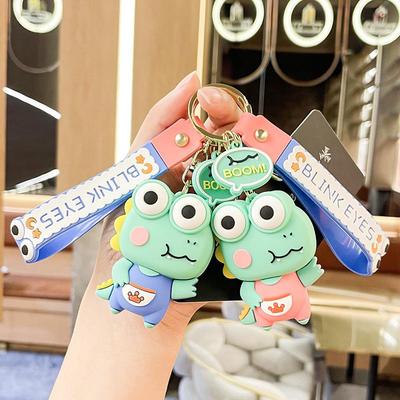 Silicone Dinosaur Decompression Keychain - Cartoon Bulging Eyes Bag Pendant