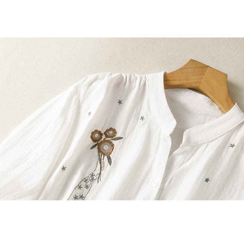 DIMANAF 2025 Plus Size Summer Cotton T-Shirt Women O-Neck Short Sleeve Loose Buttons Tops New Tees