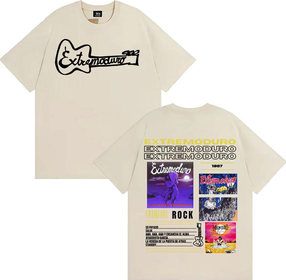 Rock Band EXTREMODURO Album Cover T-shirts for Men Retro 90s Hip Hop Classic T Shirt Summer Tops Oversized Short Sleeve T-shirt