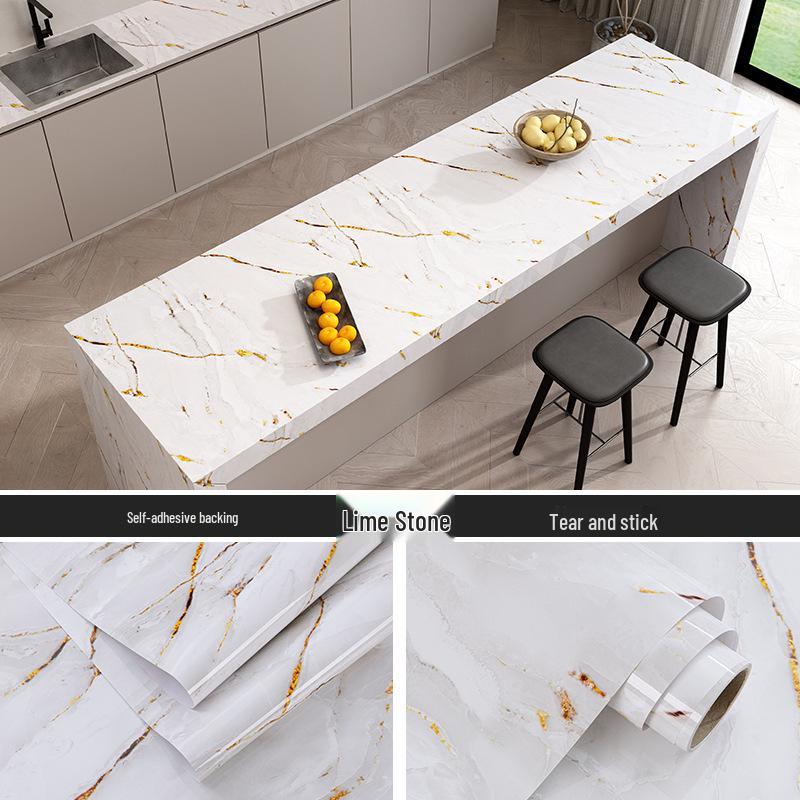 Oil-proof, Heat-resistant Waterproof Kitchen Countertop Self-adhesive Wallpaper