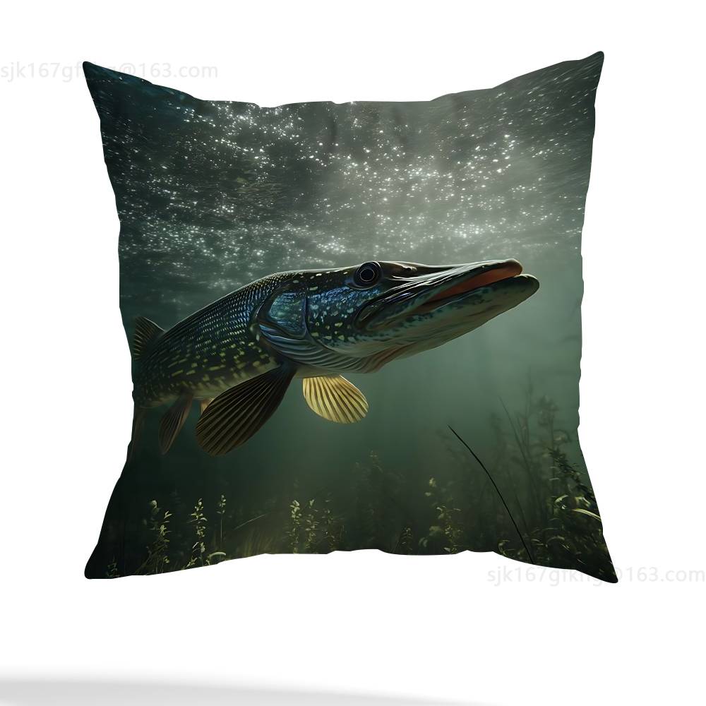 Visserij Meester Kussensloop Anti-huisstofmijt Kussensloop Onzichtbare rits zijdezacht kort pluche Bankkussenhoes