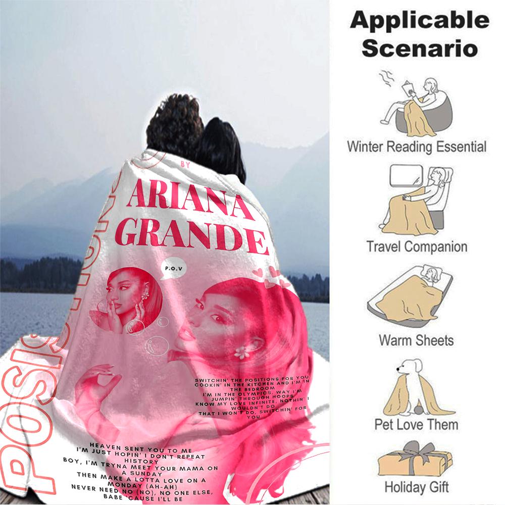 Ariana Grande'S Artwork Blanket Soft Throw Blanket For Home Bedroom Bed Sofa Travel Office Solid Christmas Blanket