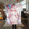 1PC DARLING In the FRANXX Zero Two Print Flannel Blanket, High Quality All Seasons, Home Decor, Warmth and Comfort, Perfect for Christmas Gifts