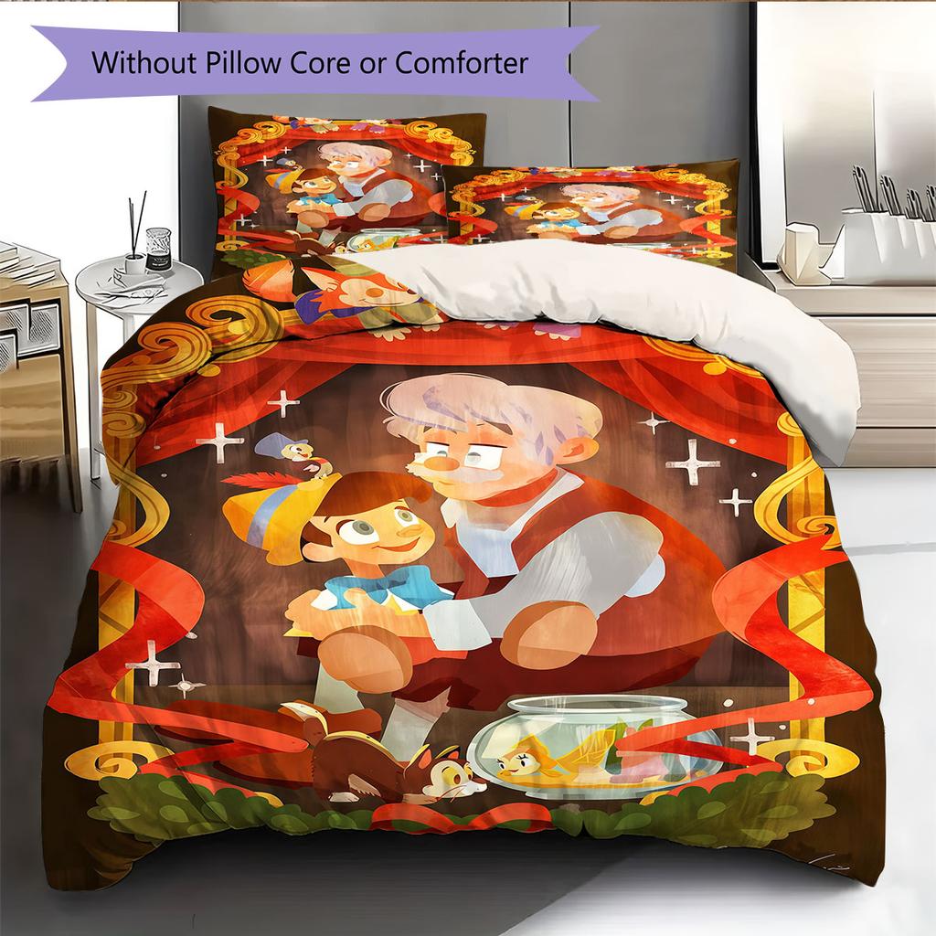 Pinocchio Spirit Beddengoed Dekbedset Dekbedovertrek Kussensloop Huisdecoratie Verjaardagscadeau (1 dekbedovertrek + 2 kussenslopen, zonder binnenkussen)