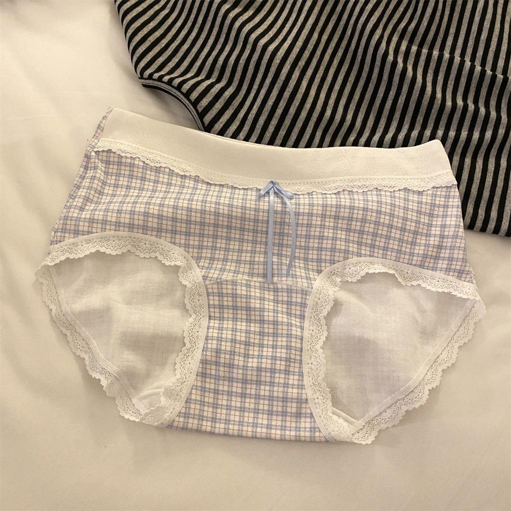 Female Spring and Autumn Sweet Cotton Comfortable Naked Breathable 10A Antibacterial Extended Crotch Triangle Briefs Einson