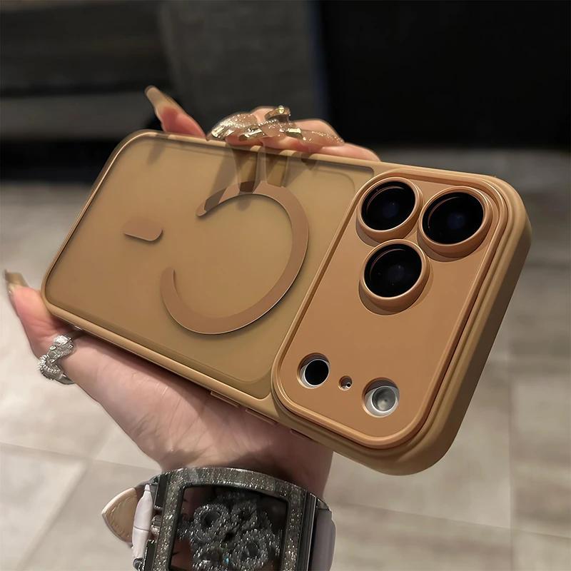 Shockproof Bumper Armor For Magsafe Matte Case for iPhone 17 Air 15 16 14 Plus 13 12 11 Pro Max PC TPU Camera Protection Cover