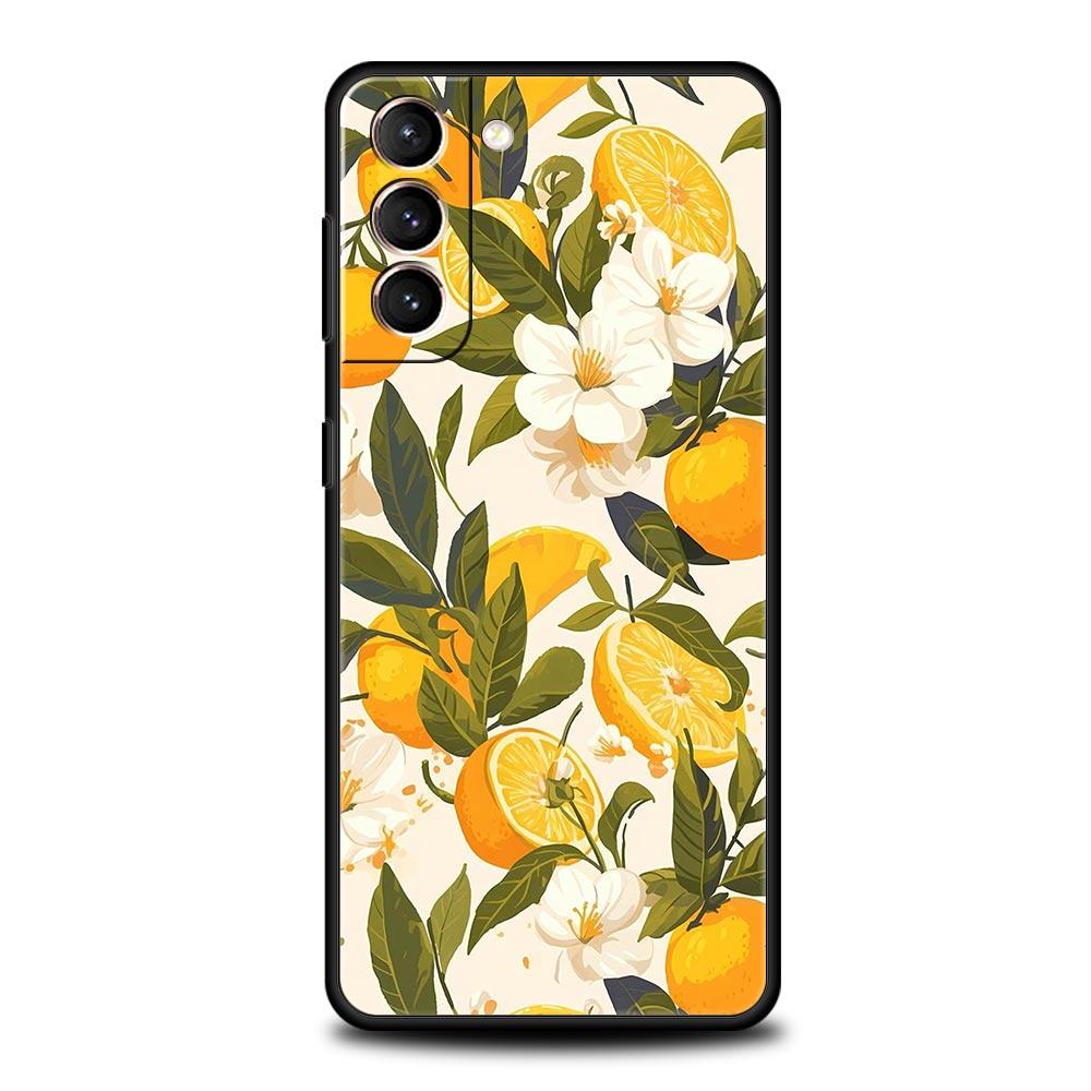 

Summer Fresh Fruit Lemon Print Phone Case Cover for Samsung Galaxy S25 S24 S23 S22 S20 S21 FE Ultra S25Edge S10 Plus 5G Soft TPU Samsung S21