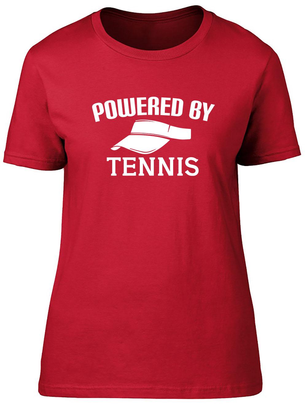 Powered by Tennis Fitted Unisexs Ladies T Shirt 2XL