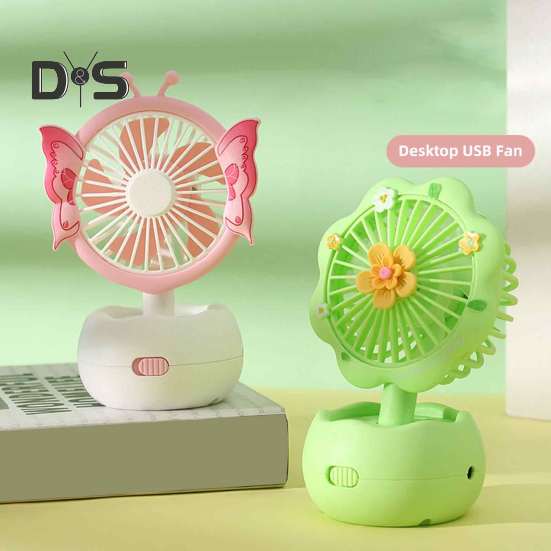 Handgehaltener Mini-Ventilator mit leistungsstarkem Motor, starkem Luftstrom, geräuscharm, tragbar, wiederaufladbar über USB, leiser Desktop-Kühlventilator