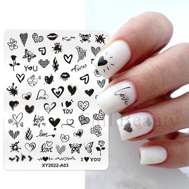 Nail Art Steel Plate Ins Valentine's Day Love Rose Dream Catcher Stainless Steel Nail Art Printing Tool
