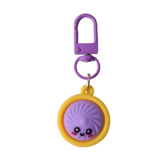 Mini Dumpling Keychain Pendant 6/8/10Pcs, Soft Cartoon Snack Accessories for Backpacks Keys Bags Office Lanyards