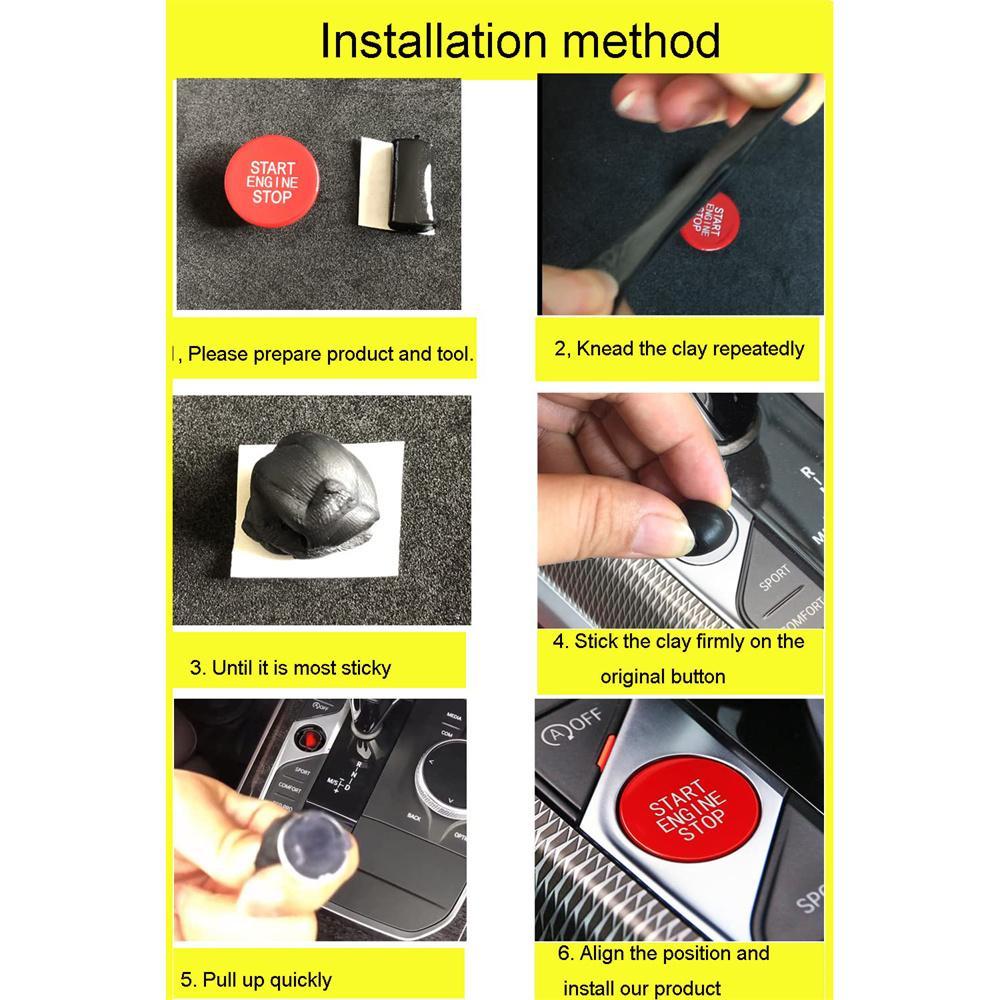 Sports Red Engine Push Start Button For BMW 3 G20 G21 2020-24 4 G22 G23 2021-24
