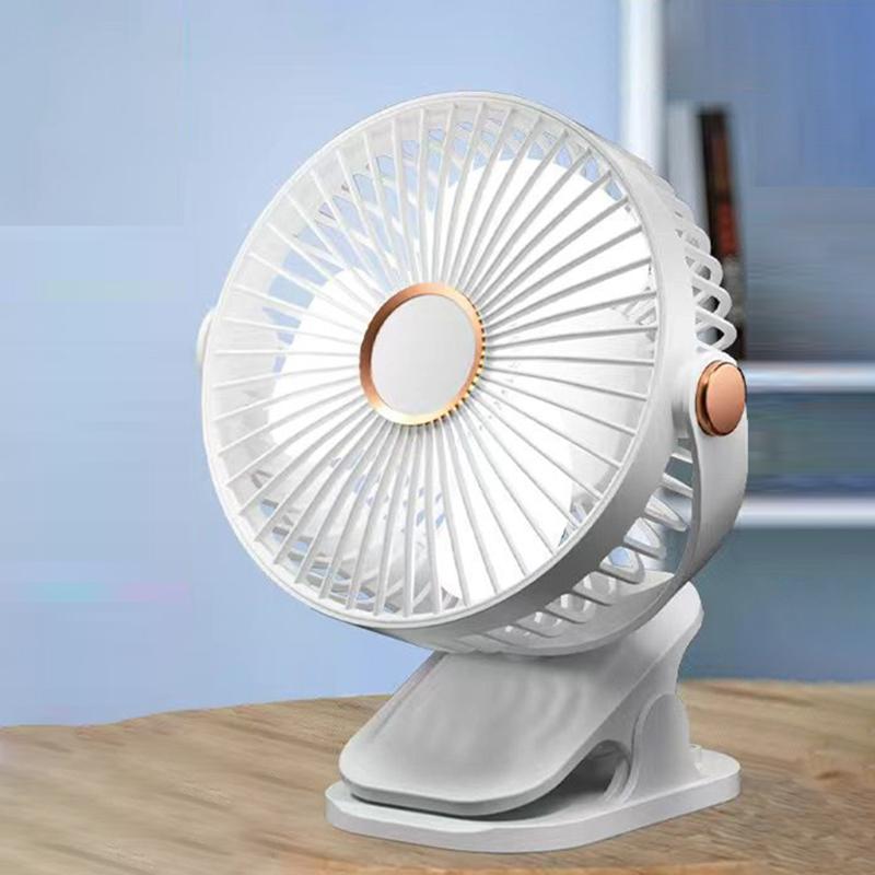 Portable Mini 360°Flip USB Rechargeable Table Fan Clip-on Type Desk Fan Hanging Clip Fan Night Light Air Cooler Outdoor
