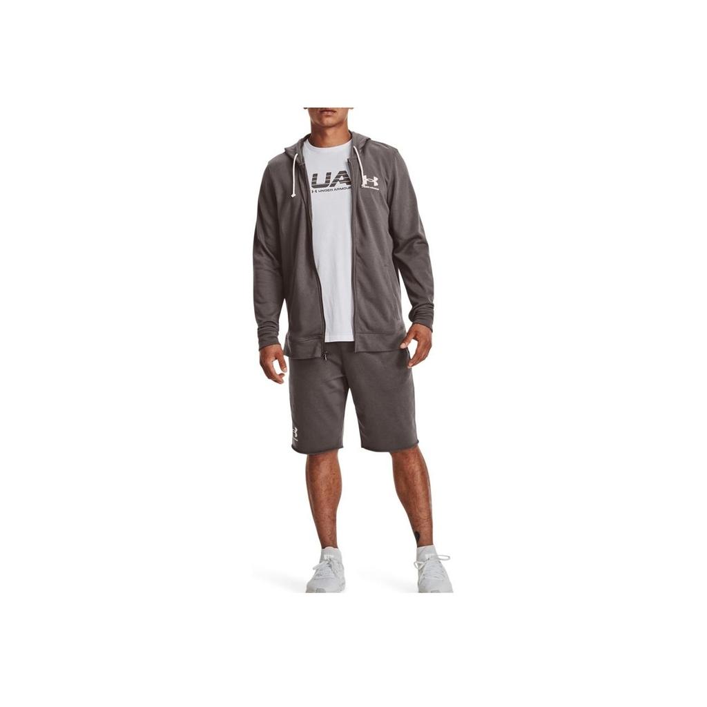 Under Armour Lettered Loose Fit Zip Long Sleeve Hoodie Men hoodies Brown 1370409-176