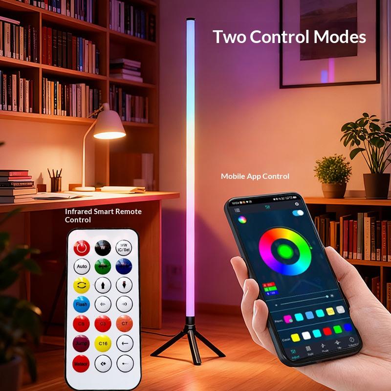 LED floor lamp pickup lamp living room bedroom decoration night light colorful voice-activated splicable atmosphere lamp